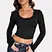 crop shirt with exposed navel